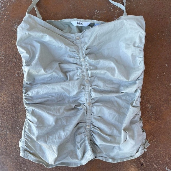 Y2k MNG grey runched corset tank top sz m - Picture 4 of 7